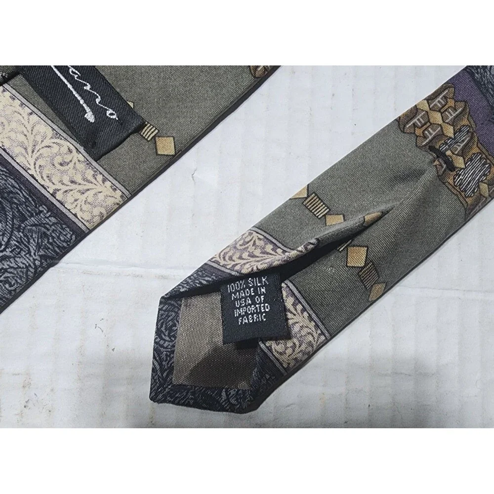 Mezzano 100% Silk Men's Abstract Necktie Length 57